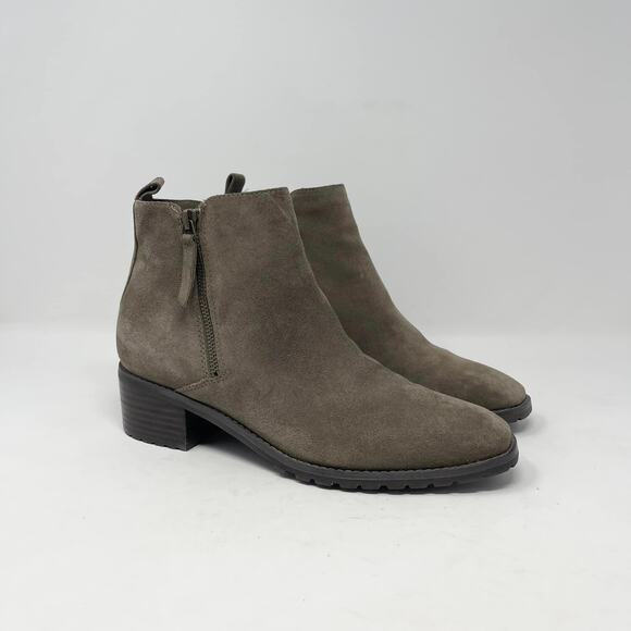 Blondo Dark Taupe Suede Leather Samara Side Zipper Ankle Boot - Picture 1 of 9